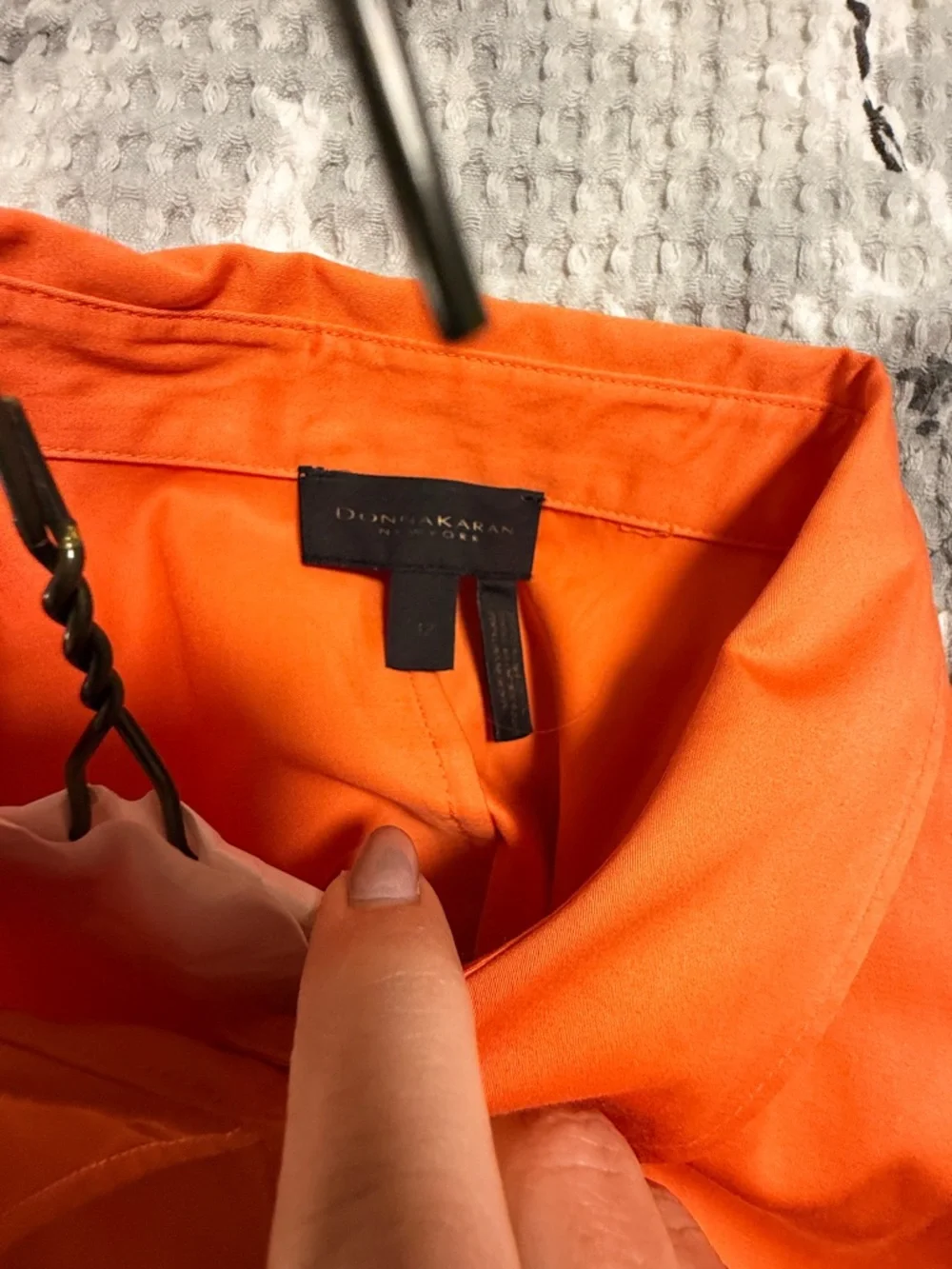 Donna Karan Tie-Waist Shirt Dress in Coral - Picture 5 of 6